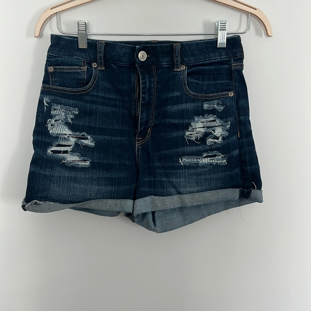Dark Wash Ripped American Eagle Shorts